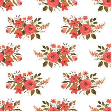 Suluboya çiçekleri tasarım için dikişsiz arkaplan vektörü.