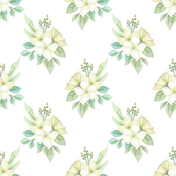 Suluboya çiçekleri tasarım için dikişsiz arkaplan vektörü.