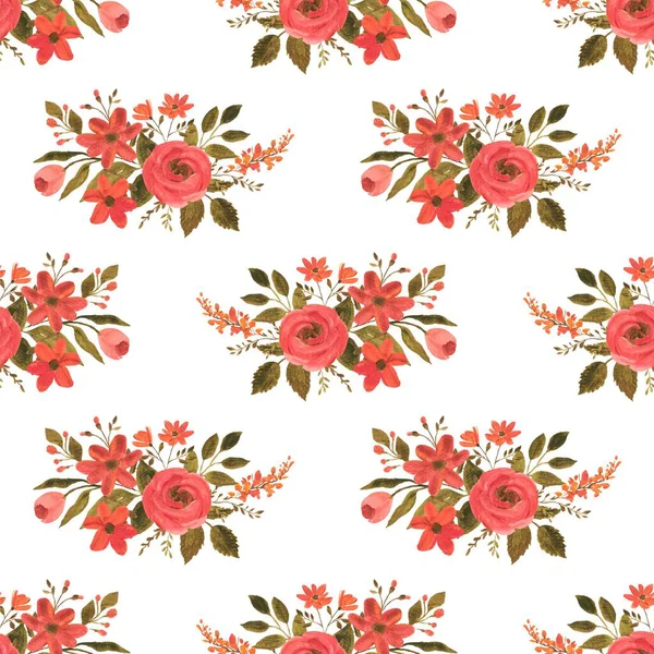 Suluboya çiçekleri tasarım için dikişsiz arkaplan vektörü.