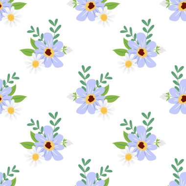 Çiçeksiz vektör desenli illüstrasyon çiçek arkaplanı