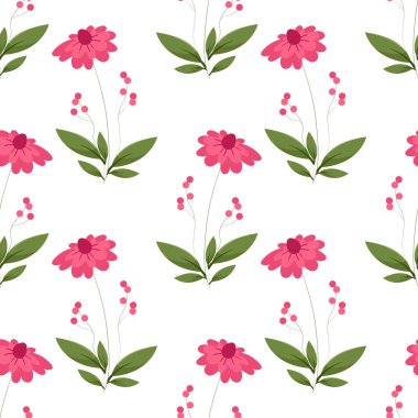 Çiçeksiz vektör desenli illüstrasyon çiçek arkaplanı