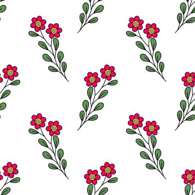 Çiçeksiz vektör desenli illüstrasyon çiçek arkaplanı