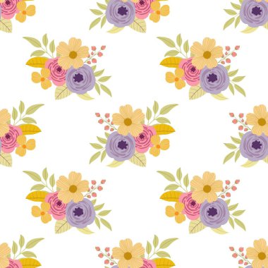 Çiçeksiz vektör desenli illüstrasyon çiçek arkaplanı