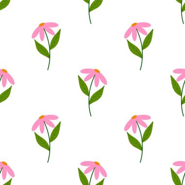 Beyaz Arkaplanda Kusursuz Çiçeksiz Çiçek Düzeni Suluboya Çizimi