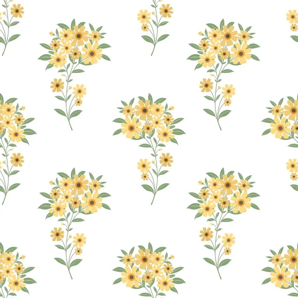 Beyaz Arkaplanda Kusursuz Çiçeksiz Çiçek Düzeni Suluboya Çizimi