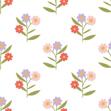 Beyaz Arkaplanda Kusursuz Çiçeksiz Çiçek Düzeni Suluboya Çizimi