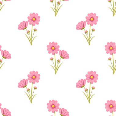 Beyaz Arkaplanda Kusursuz Çiçeksiz Çiçek Düzeni Suluboya Çizimi