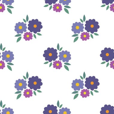 Beyaz Arkaplanda Kusursuz Çiçeksiz Çiçek Düzeni Suluboya Çizimi