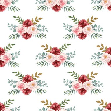 Suluboya çiçekleri tasarım için dikişsiz arkaplan vektörü.