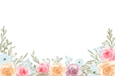 Tasarım için suluboya çiçekler arka plan vektörü.