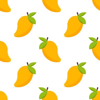 Mango meyveli, pürüzsüz bir şekil. Beyaz arka planda yaz tropikal meyveleri.