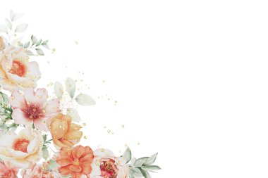 Tasarım için suluboya çiçekler arka plan vektörü.