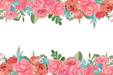 Tasarım için suluboya çiçekler arka plan vektörü.