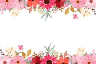 Tasarım için suluboya çiçek çerçevesi arkaplanı.