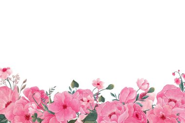 Tasarım için güzel suluboya çiçek ve yaprak çerçeve.