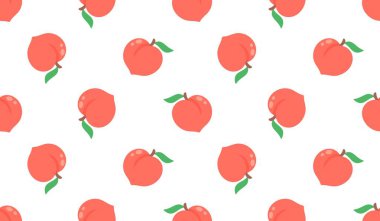 Afişler, kartlar, el ilanları, sosyal medya duvar kağıtları vs. için şeftali desenli kusursuz desen.