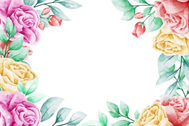 Tasarım için suluboya çiçekler arka plan vektörü.