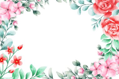 Tasarım için suluboya çiçekler arka plan vektörü.