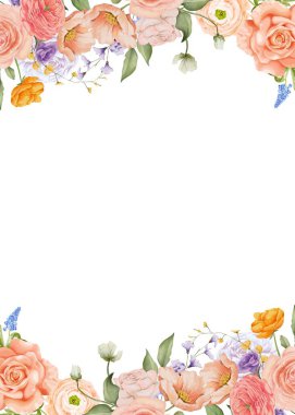 Tasarım için suluboya çiçekler arka plan vektörü.