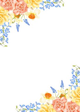 Tasarım için suluboya çiçekler arka plan vektörü.