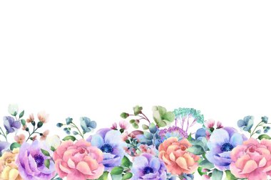 Tasarım için suluboya çiçekler arka plan vektörü.