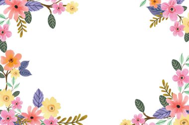  Güzel suluboya çiçek ve yeşil yapraklar arka plan