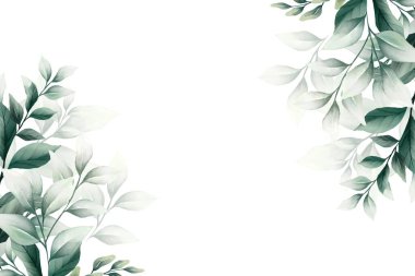  Güzel suluboya yeşil yapraklar arka plan