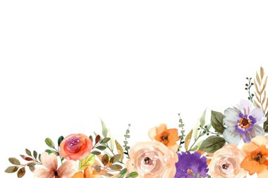 Tasarım için suluboya çiçekler arka plan vektörü.