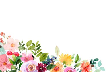 Tasarım için suluboya çiçekler arka plan vektörü.