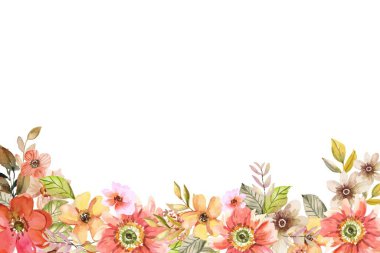 Tasarım için suluboya çiçekler arka plan vektörü.