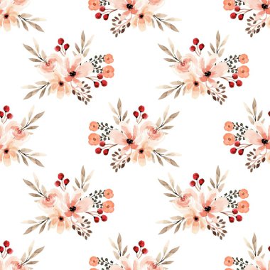 Suluboya çiçekleri tasarım için kusursuz desen vektörü.