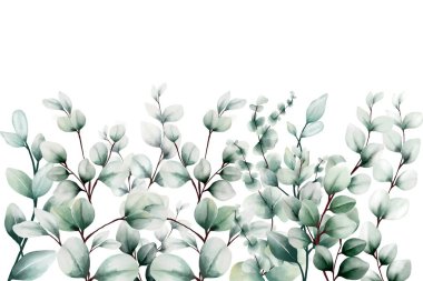 Güzel suluboya yeşil yapraklar arka plan