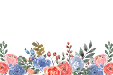 Tasarım için suluboya çiçekler arka plan vektörü.