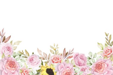 Tasarım için suluboya çiçekler arka plan vektörü.