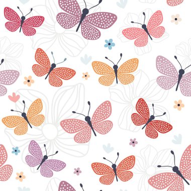 Renkli kelebeklerle kusursuz desen