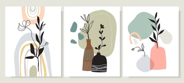 Soyut minimalist çizgi sanat posterleri / karalama organik şekilli duvar resimleri, modern moda tasarımı, çağdaş sanat eserleri