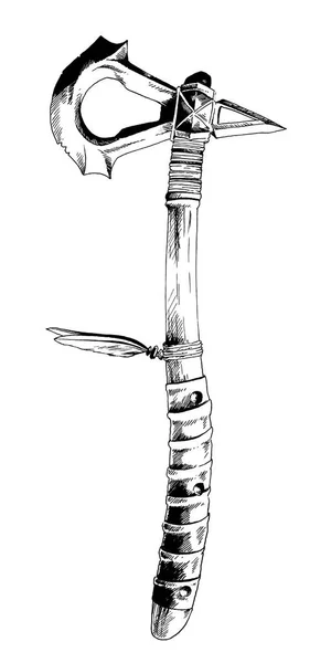 Ancient Weapons Wild West Drawn Ink White Background — Stock Photo, Image