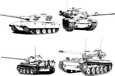 Mürekkep el yazısıyla çizilmiş güçlü bir tank.