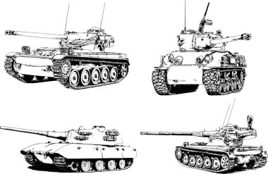 Mürekkep el yazısıyla çizilmiş güçlü bir tank.
