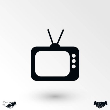 TV simge vektör, düz tasarım en iyi vektör simgesi