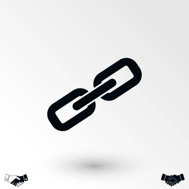 Zincir bağlantı simgesi, düz tasarım en iyi vektör simgesi