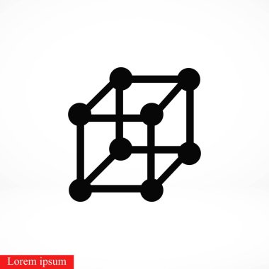 küp simge vektör, düz tasarım en iyi vektör simgesi