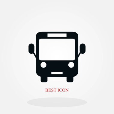 Otobüs simge vektör, düz tasarım en iyi vektör simgesi