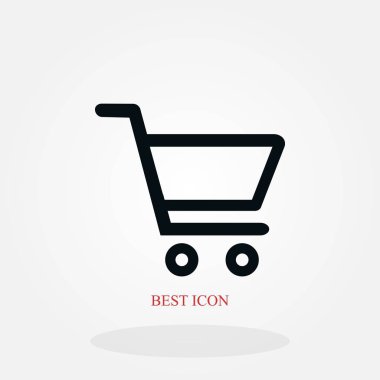 Alışveriş Arabası Simgesi, düz tasarım en iyi vektör simgesi