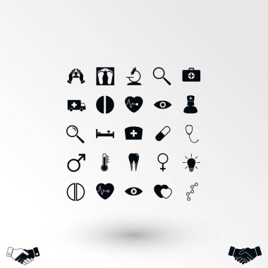 Tıbbi simgeler, düz tasarım en iyi vektör simgesi