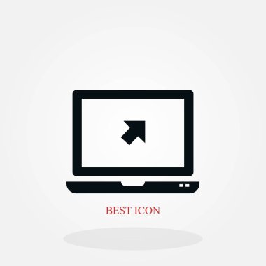 Vektör monitör simgesini, düz tasarım en iyi vektör simgesi