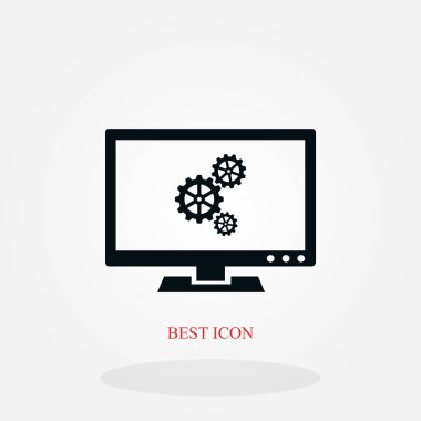 dizüstü bilgisayar simgesini, düz tasarım en iyi vektör simge ayarlama