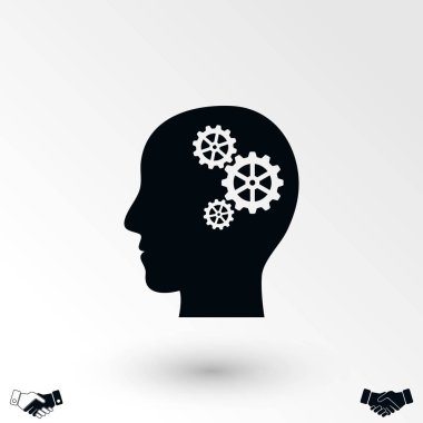 Ekibimizi vites kafa simgesi, düz tasarım en iyi vektör simgesi