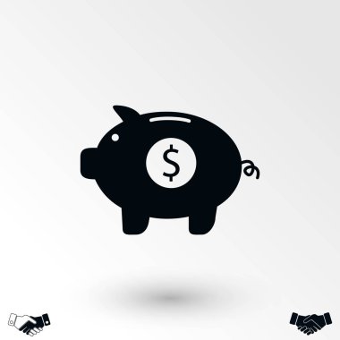 Kumbara vektör simgesi, düz tasarım en iyi vektör simgesi