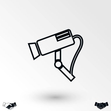 Gözetim kamera vektör simgesi, düz tasarım en iyi vektör simgesi